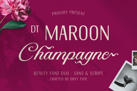 Dt Maroon Champagne Font for Branding